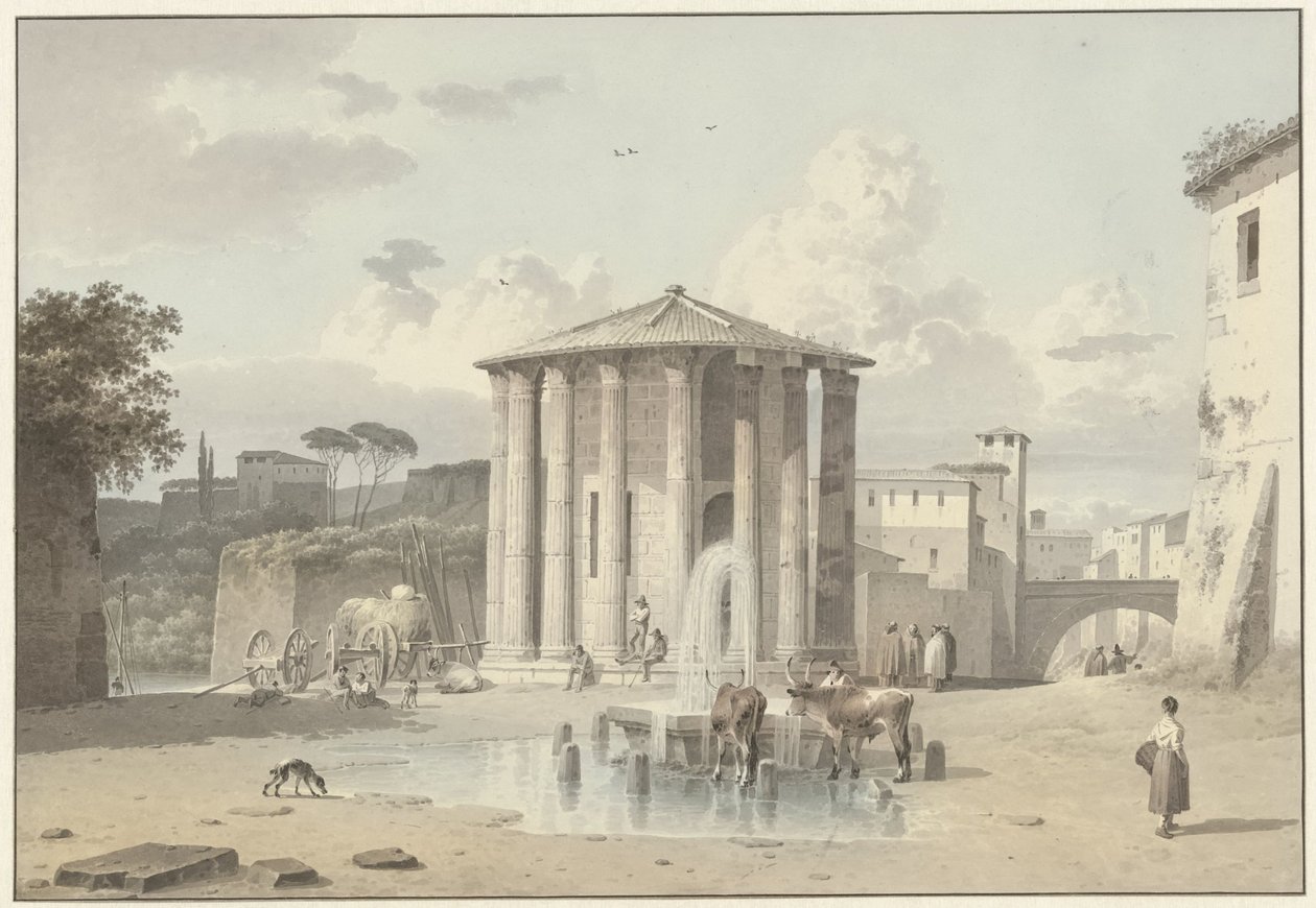De Tempel van Vesta in Rome door Josephus Augustus Knip