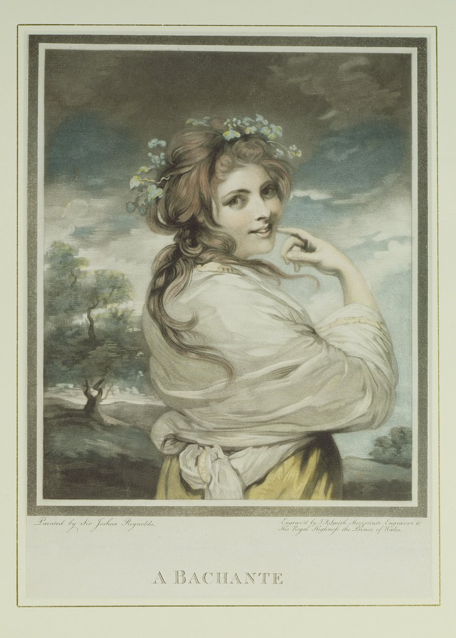 Een Bachante, gegraveerd en uitgegeven door John Raphael Smith, 1784 door Joshua Reynolds