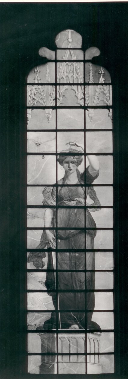 Gerechtigheid (glas-in-lood) door Joshua Reynolds