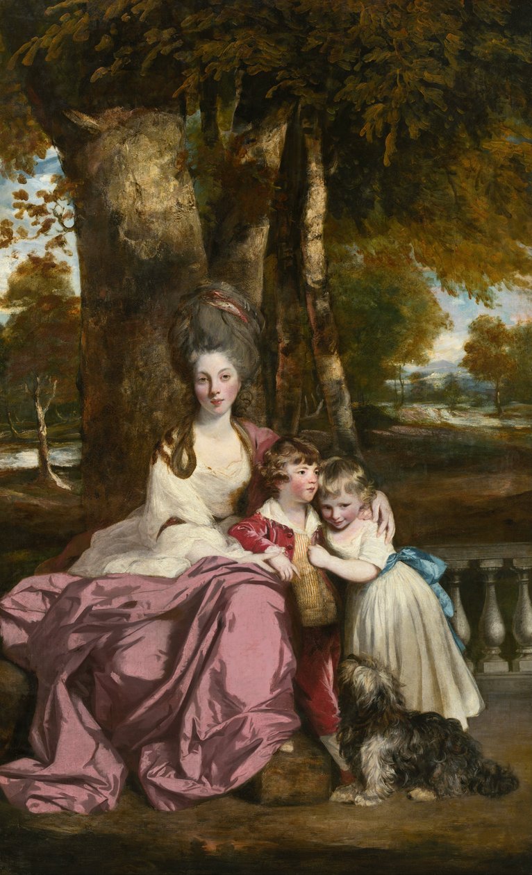 Lady Elizabeth Delmé en haar kinderen door Joshua Reynolds