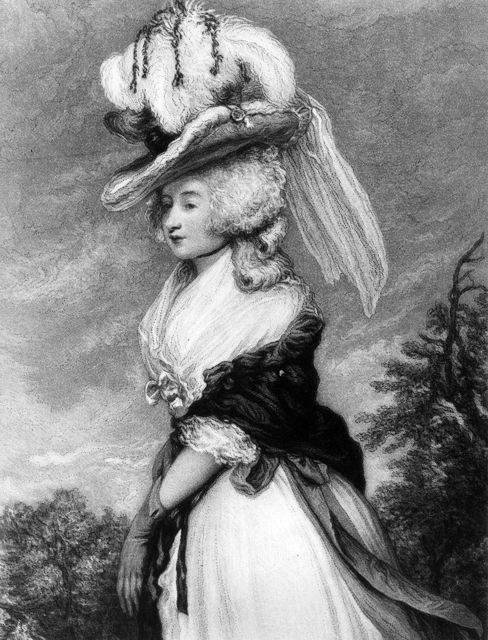 Lady Letitia Lade, mezzotint door Frederick Bromley, c.1785 door Joshua Reynolds