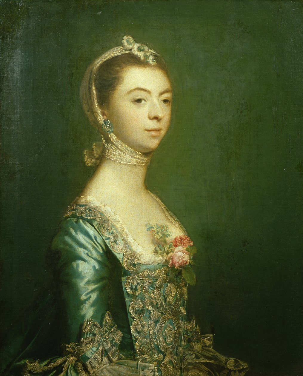 Lady North in een blauw-witte jurk, 1757 door Joshua Reynolds