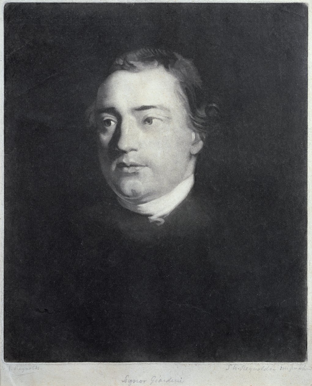 Portret van Felice de Giardini (1716-96), Italiaanse violist, gegraveerd door Samuel William Reynolds door Joshua Reynolds