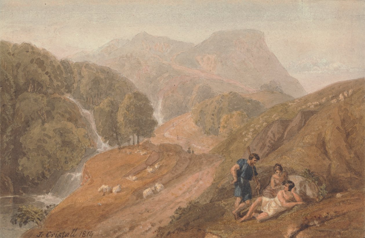 Arcadisch Landschap met Herders door Joshua Cristall