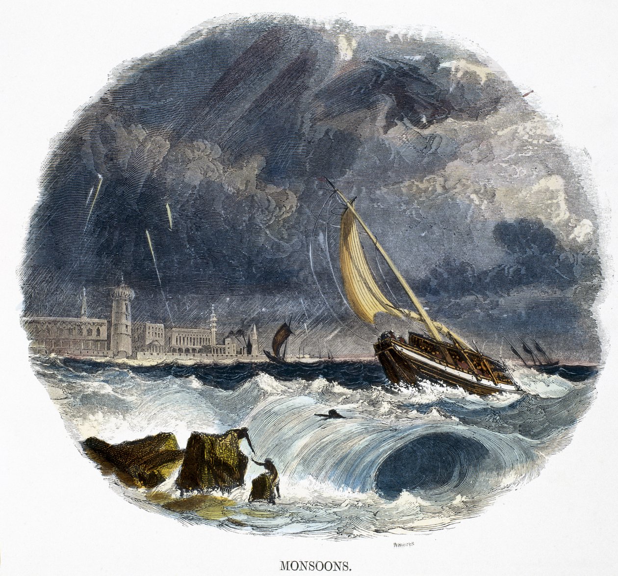 Moessons, uit Verschijnselen van de Natuur, 1849 door Josiah Wood Whymper