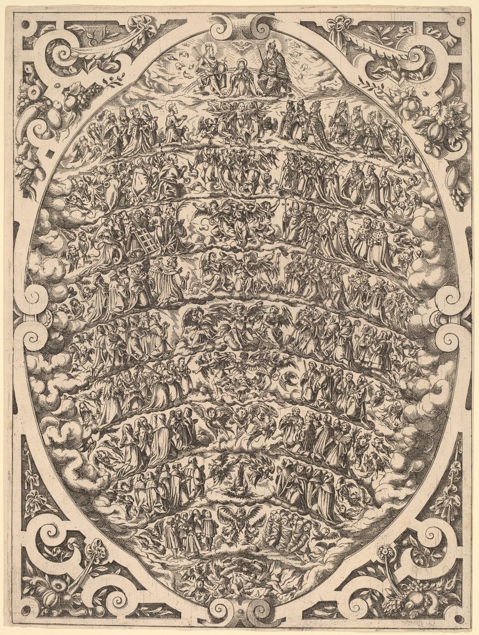 De Hiërarchie van de Hemelen door Jost Amman