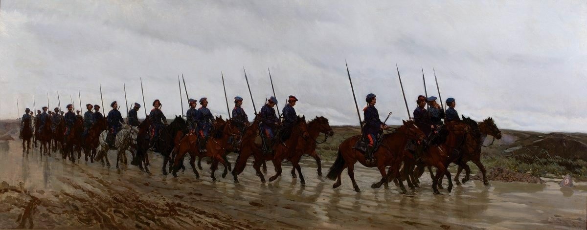 Kozakken in mars door Jozef Marian Chemonski