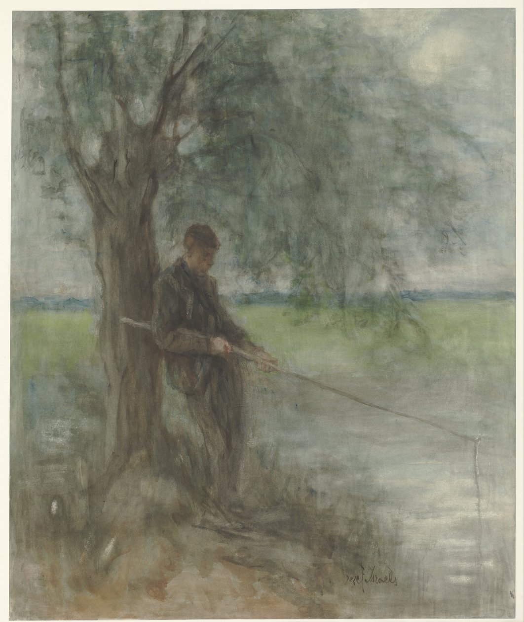 Een hengelaar door Jozef Israëls