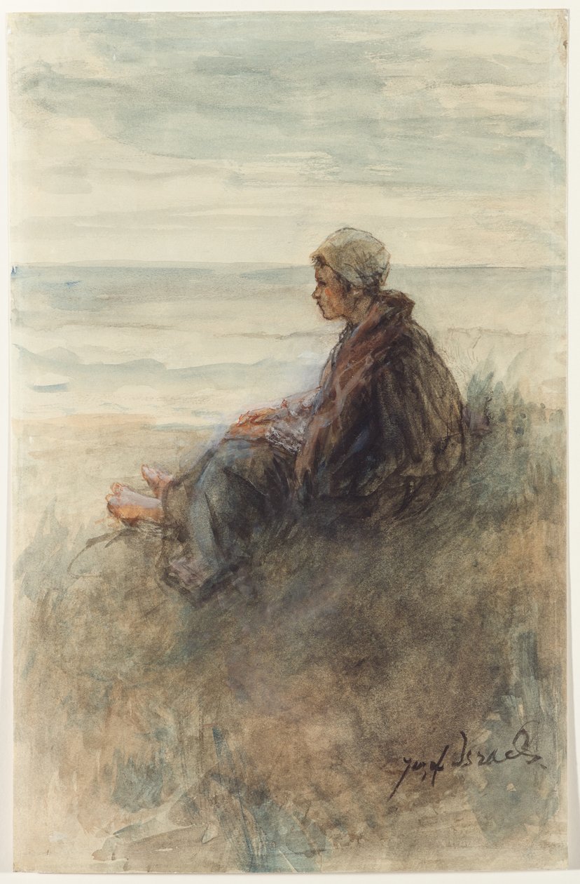 Meisje op de duinen door Jozef Israëls