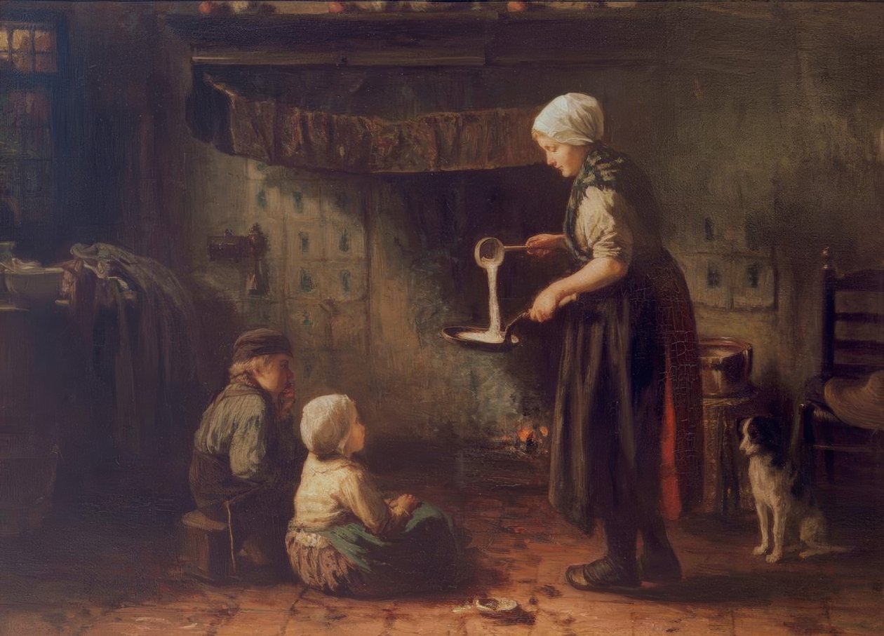 Het feest van Jeanne / De pannenkoek door Jozef Israëls