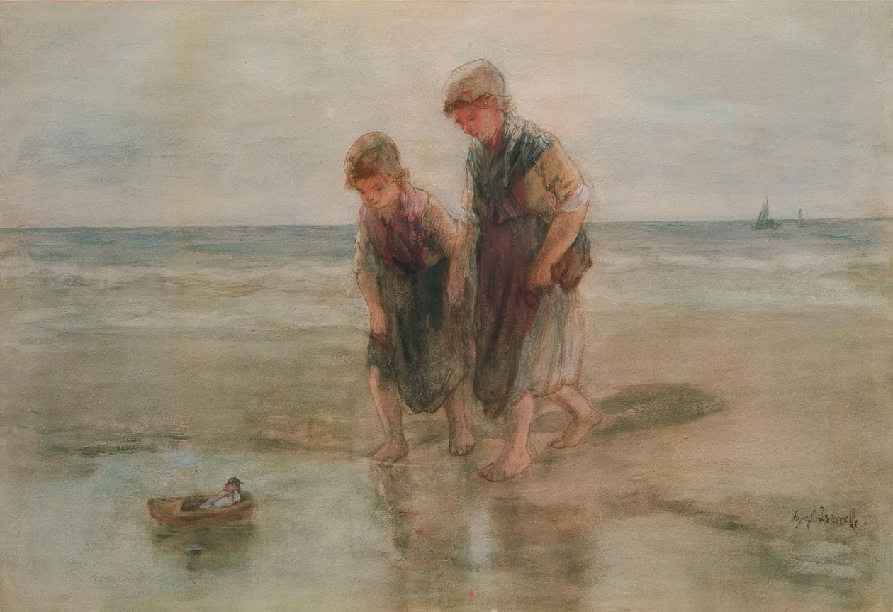Zeilen met de boot door Jozef Israëls
