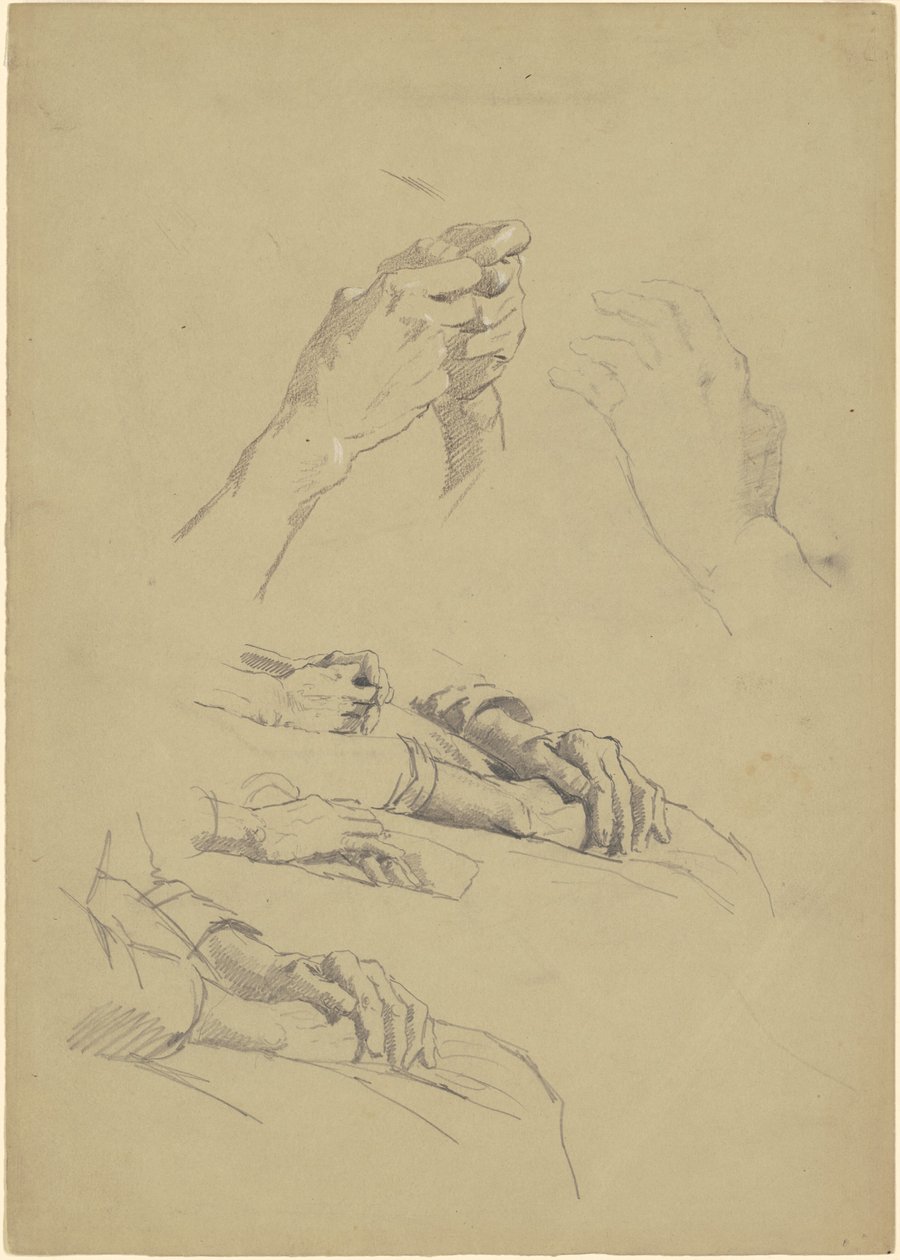 Studies van Handen (recto) door Jr. Enoch Wood Perry