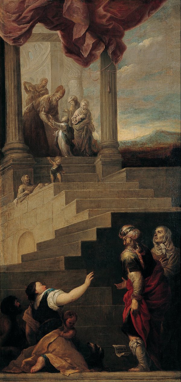 Inleiding van de Maagd in de Tempel door Juan de Sevilla