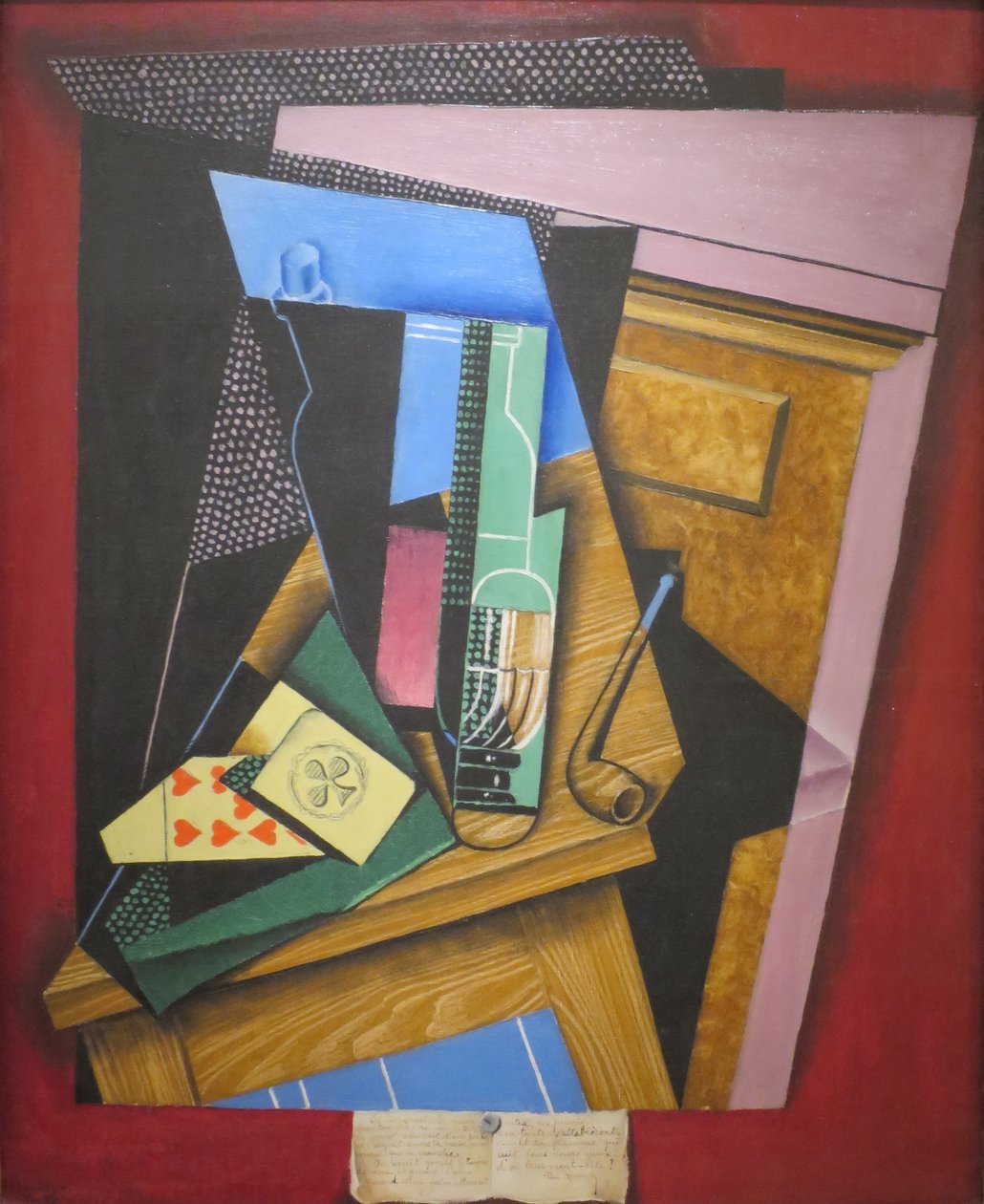 Stilleven met een gedicht door Juan Gris