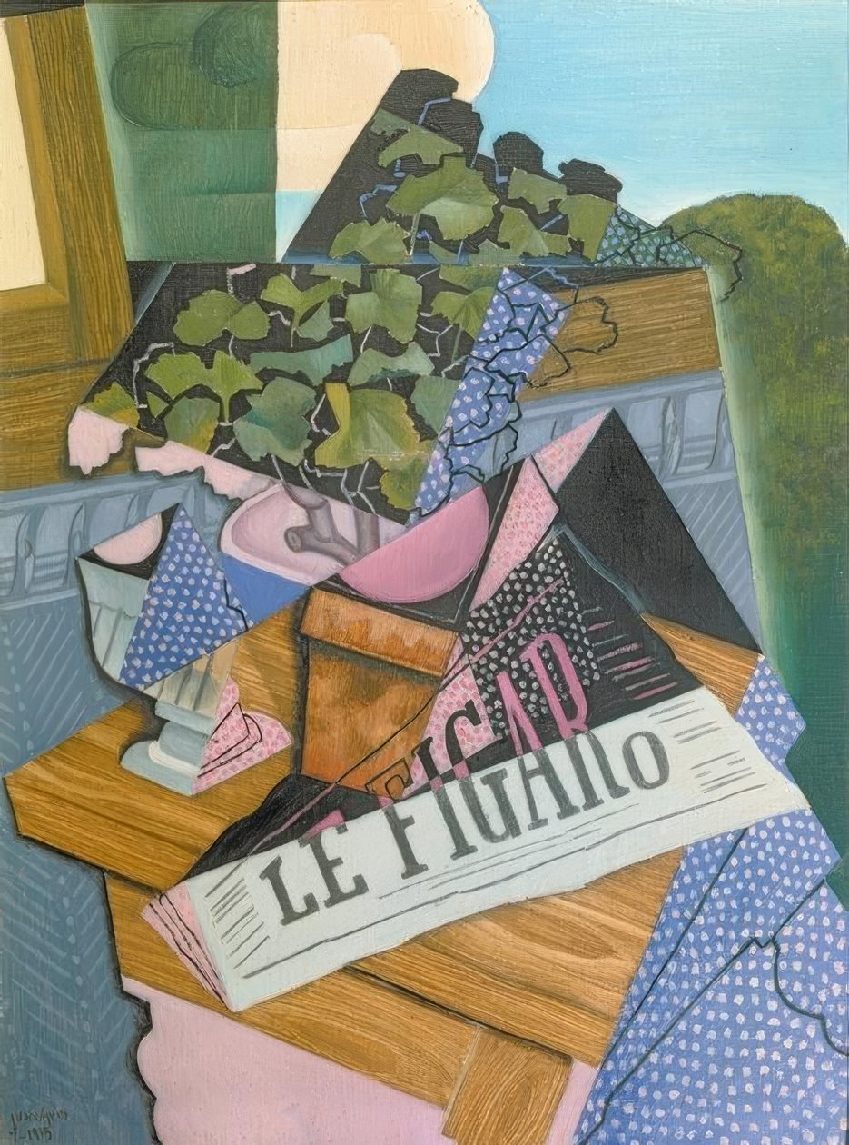 De pot met geranium door Juan Gris