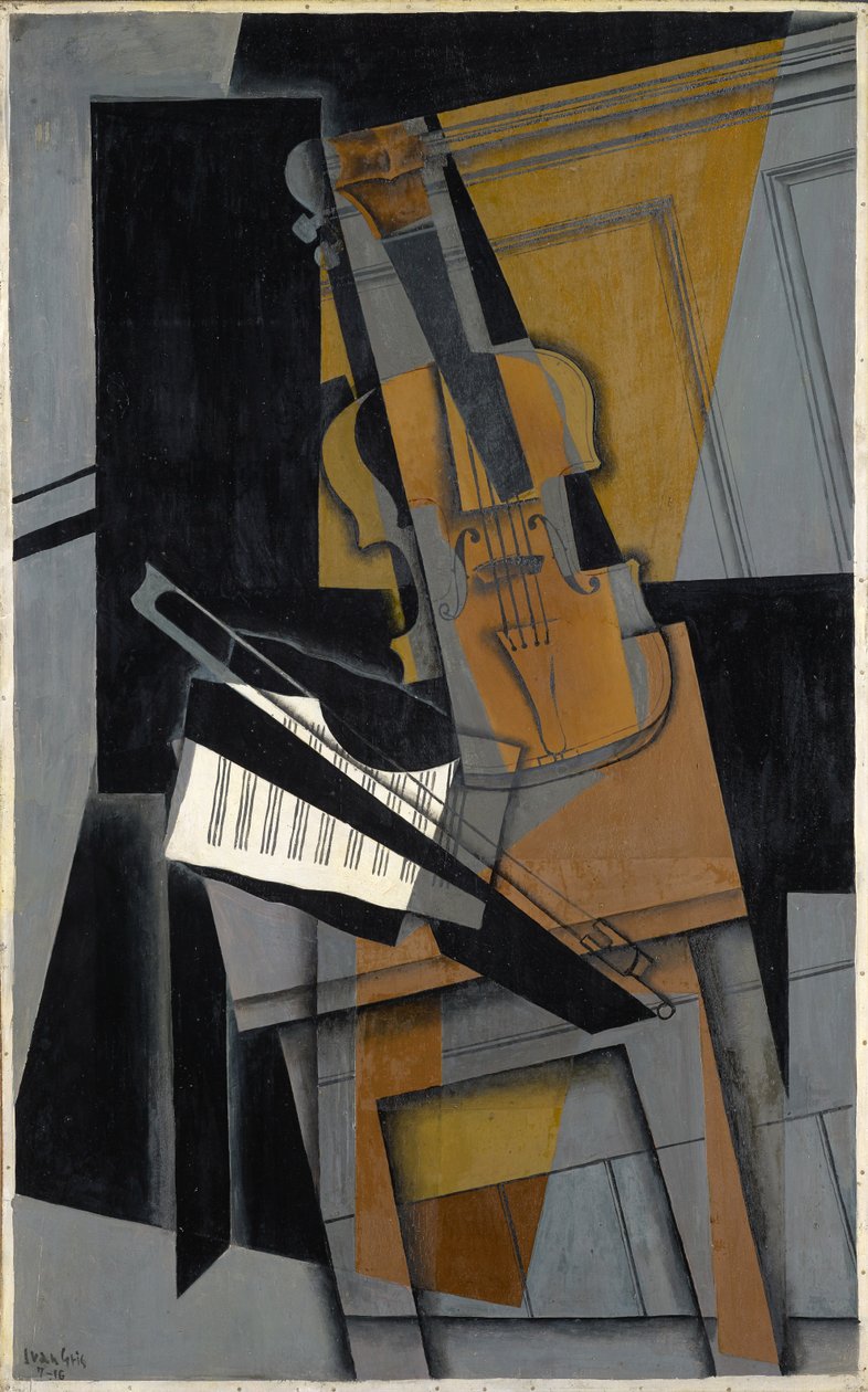 De viool, 1916 door Juan Gris