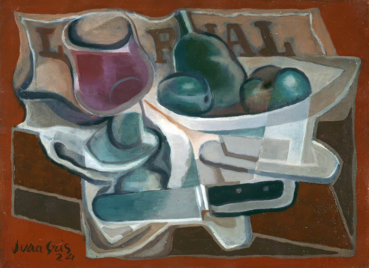 Schaal en glas door Juan Gris