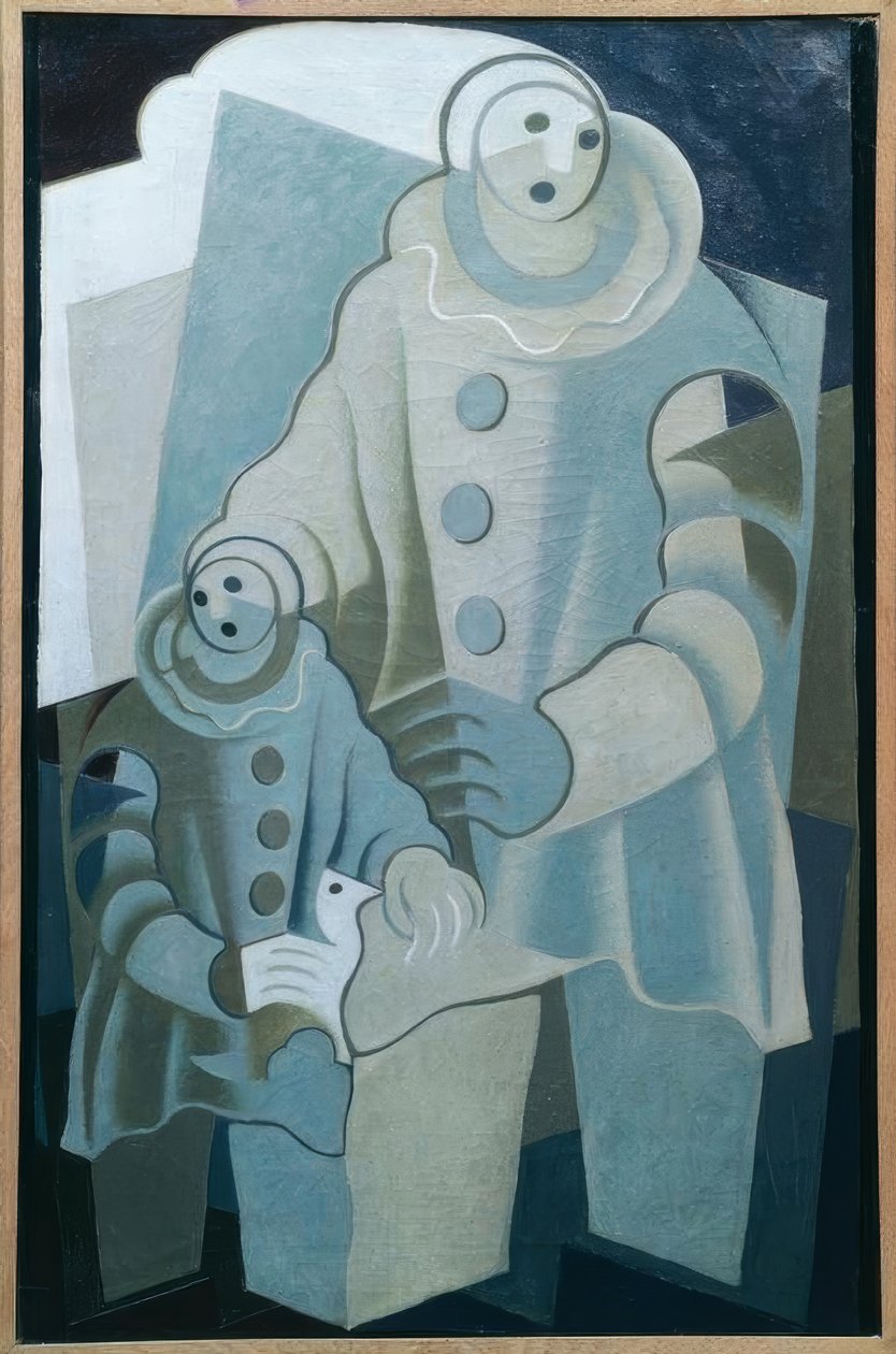 De twee Pierrots door Juan Gris