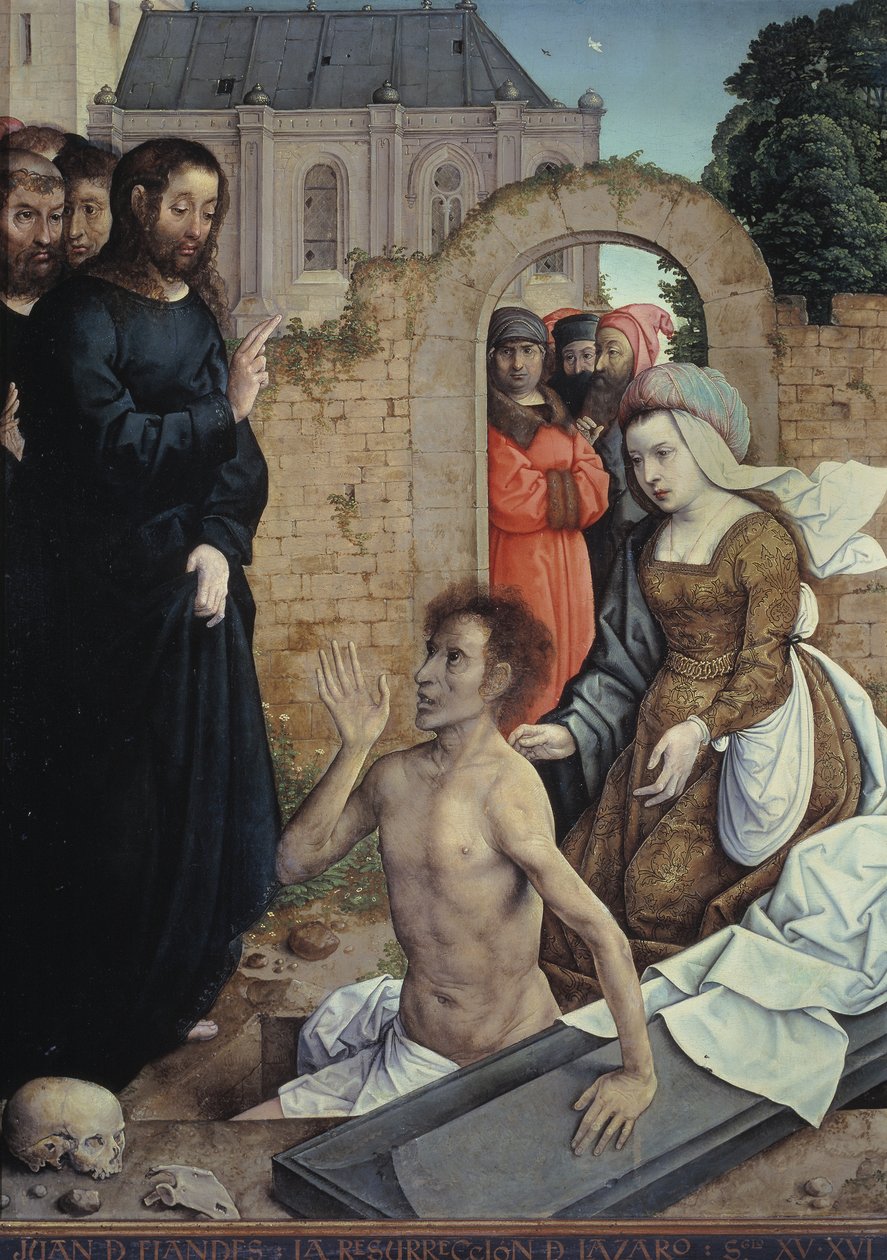 De opstanding van Lazarus door Juan de Flandes