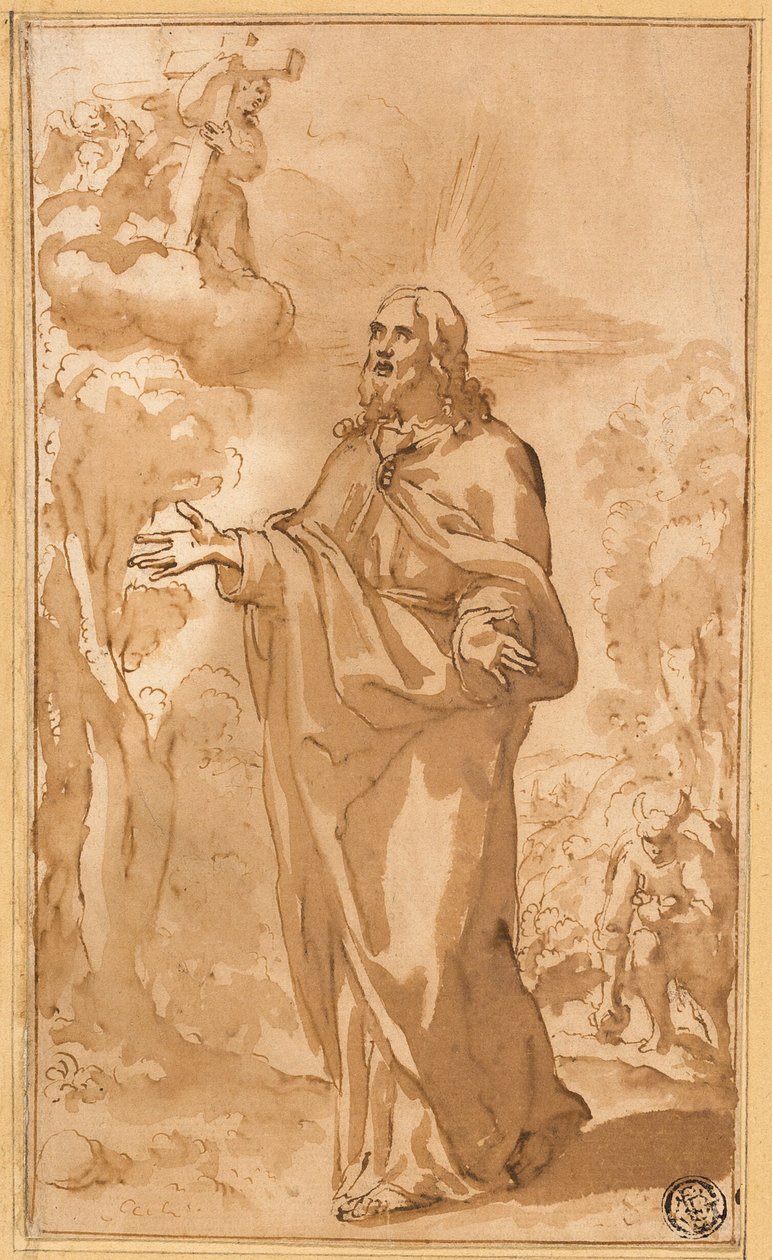 Christus in de wildernis door Juan del Castillo
