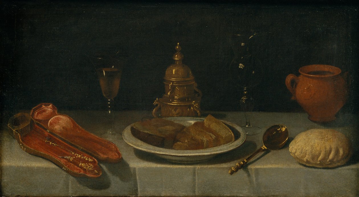 Stilleven en gedekte tafel door Juan van der Hamen