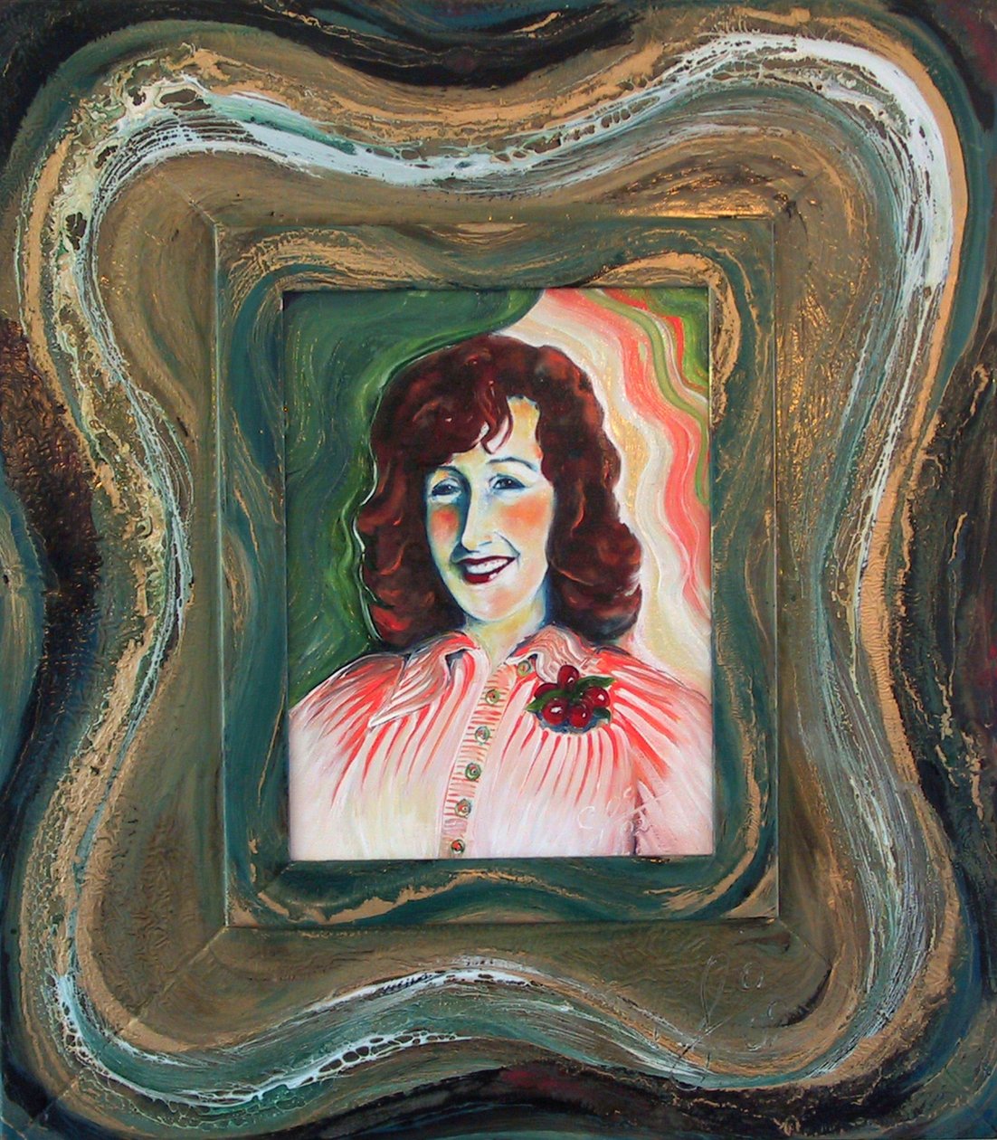 Dame met kersenbroche (portret) door JuleSimo