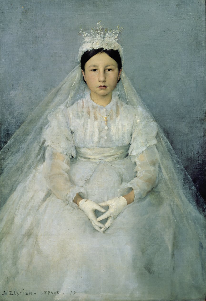De jonge communicant, 1875 door Jules Bastien Lepage