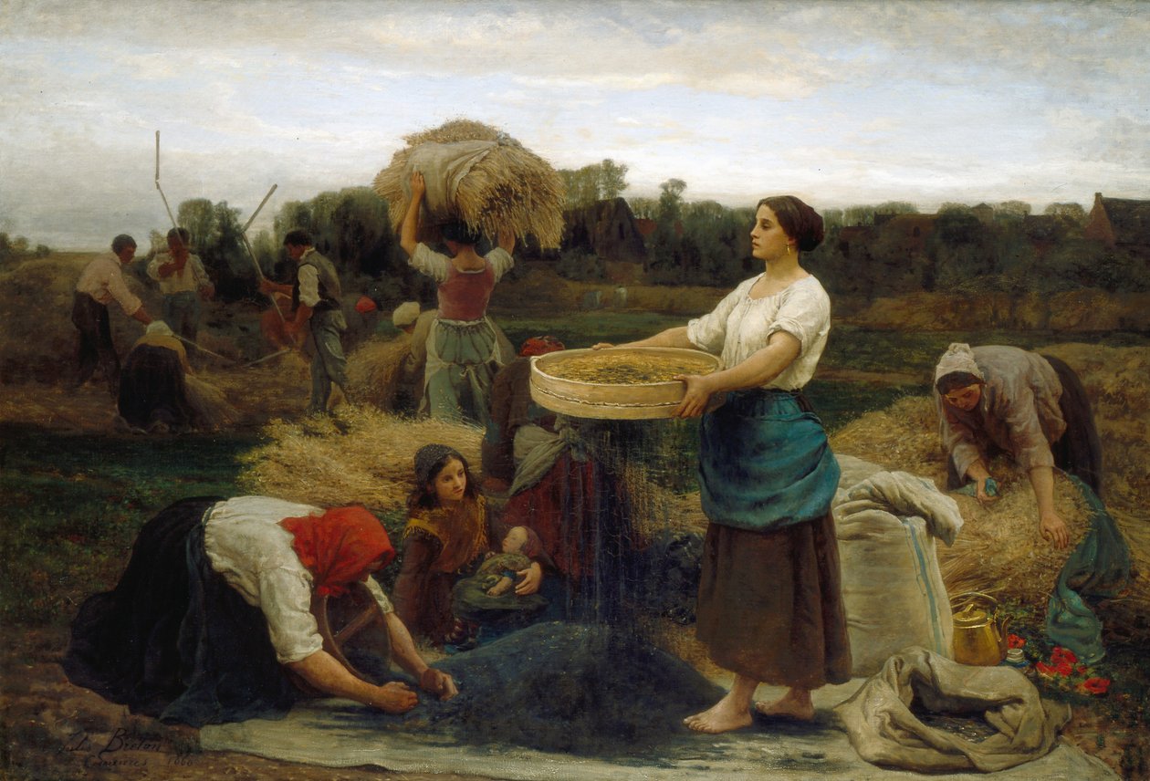 De Colza (Oogsten van koolzaad), 1860 door Jules Breton