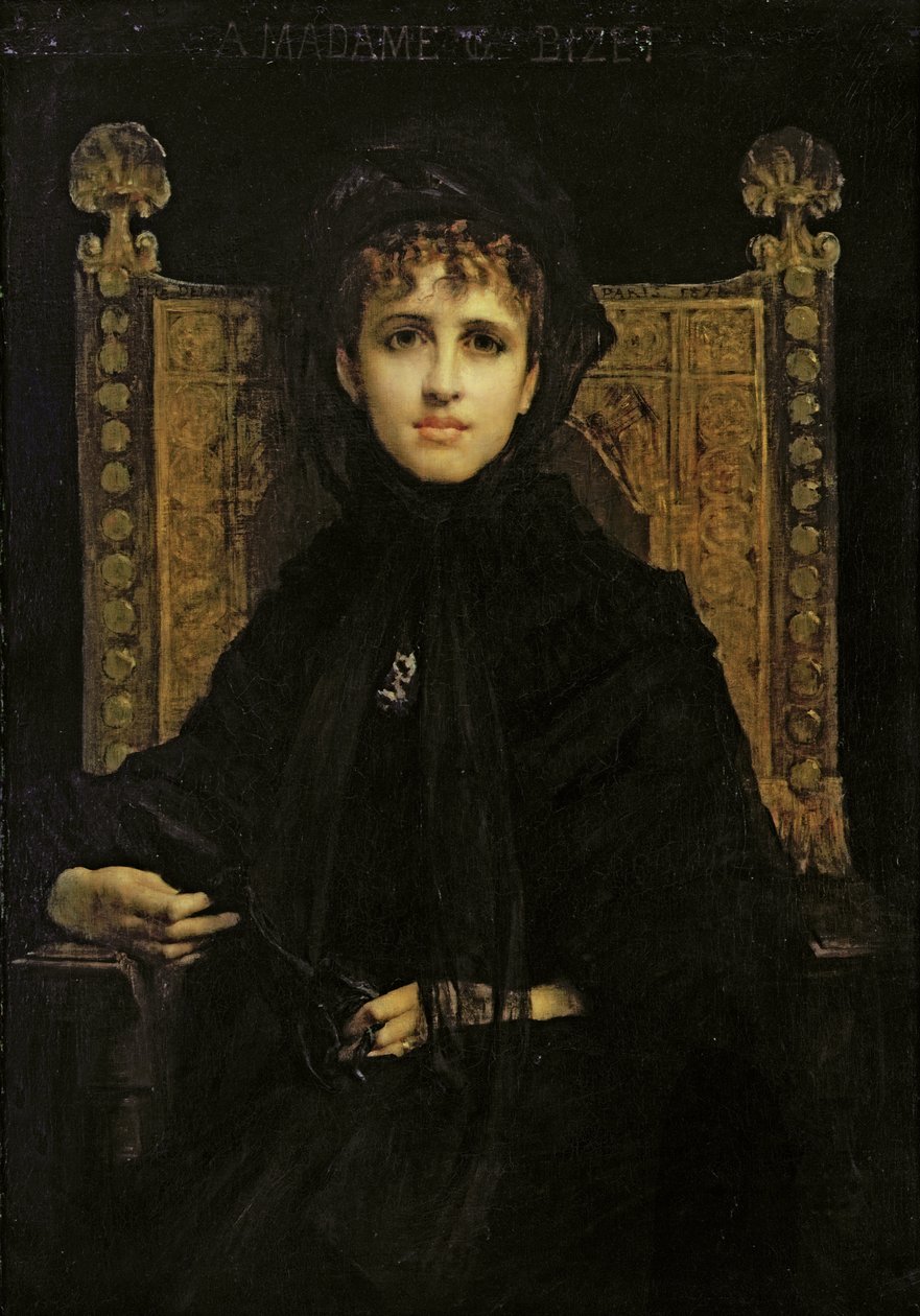 Portret van Madame Georges Bizet (1849-1926) 1878 door Jules Elie Delaunay