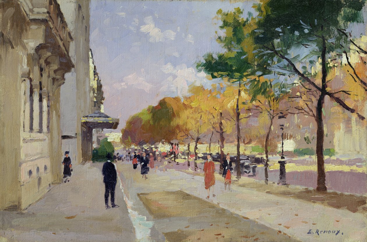 Avenue Montaigne, Parijs door Jules Ernest Renoux