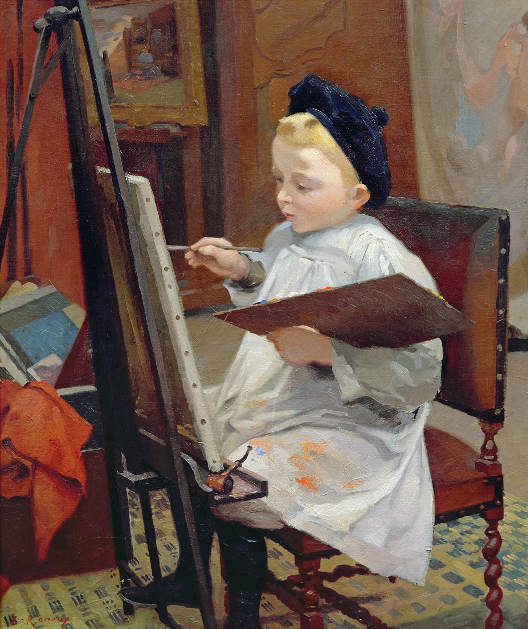 Marcel Renoux Schilderij door Jules Ernest Renoux