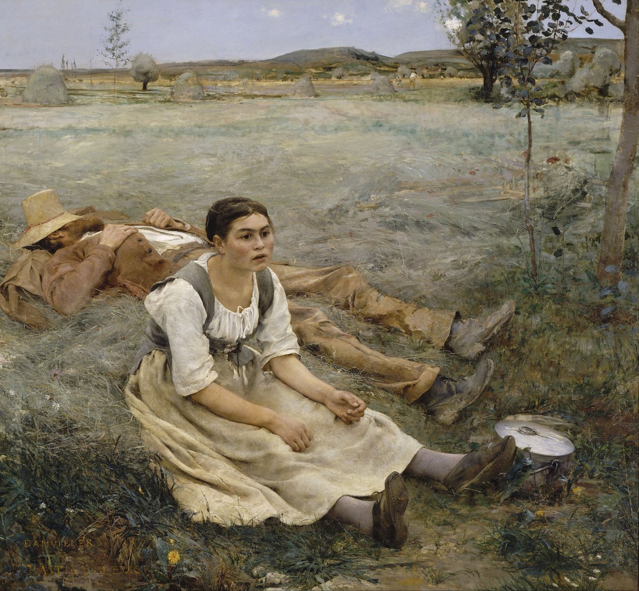 Hooien, 1877 door Jules Bastien Lepage