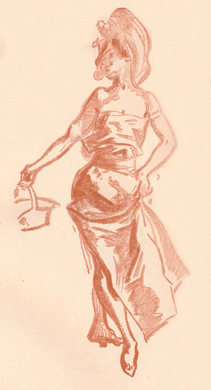 Tekening in Sanguine door Jules Cheret