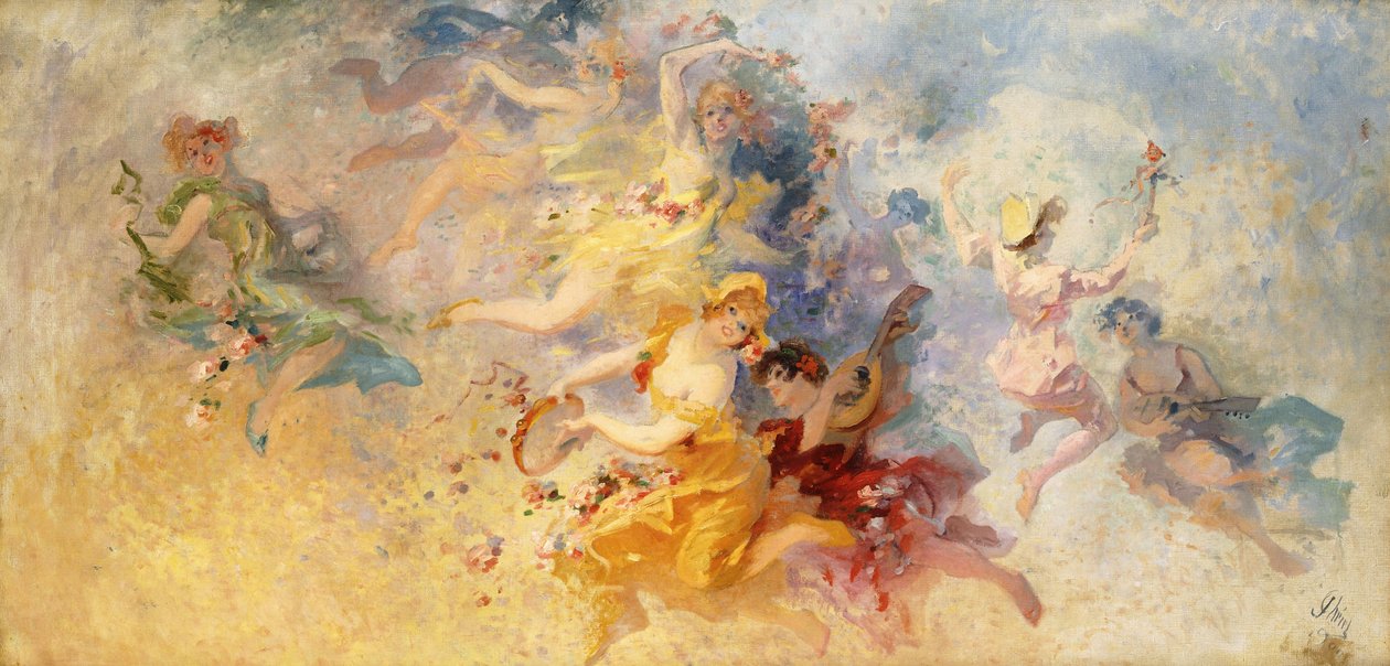 Lente, 1900 door Jules Cheret