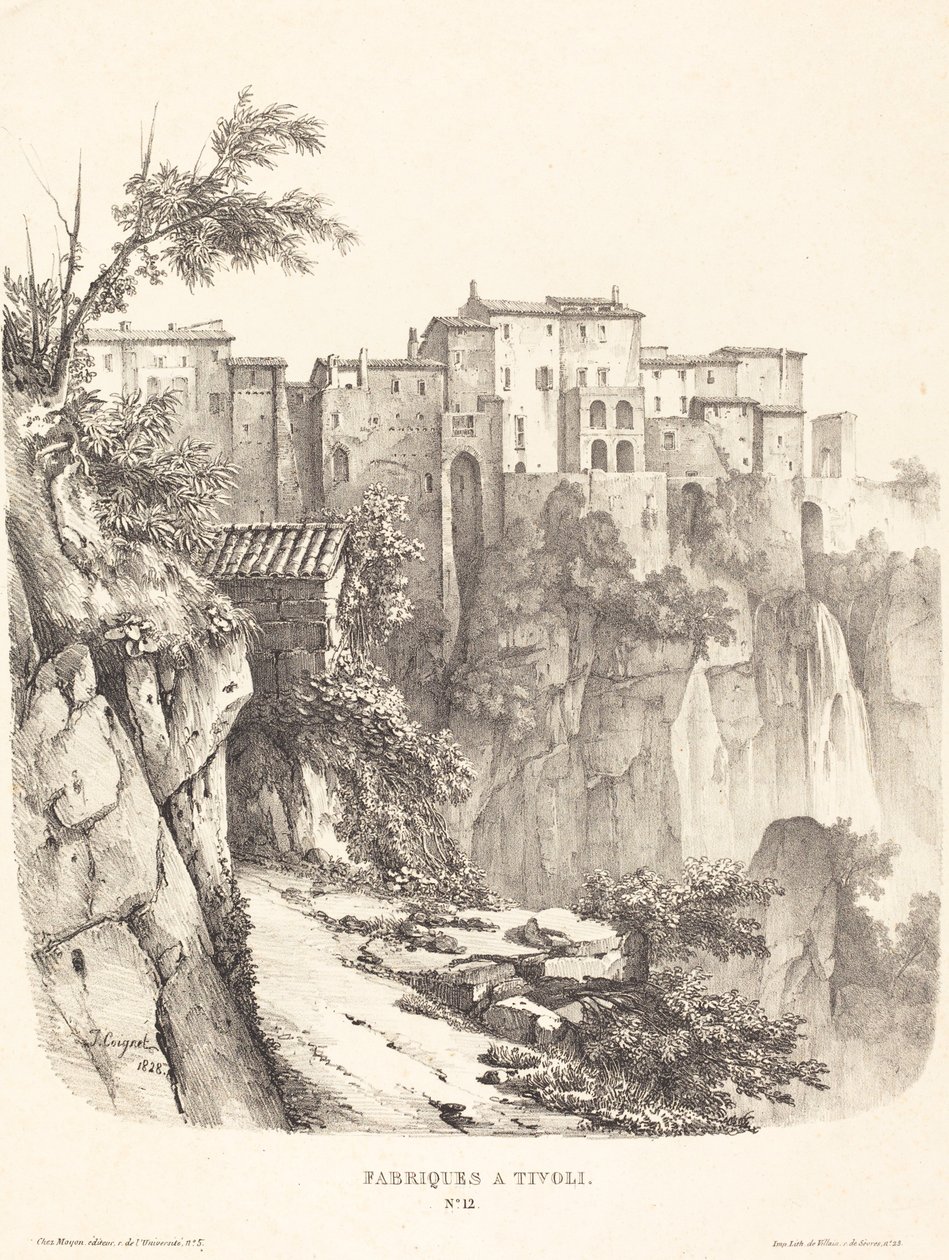 Gebouwen in Tivoli door Jules Coignet