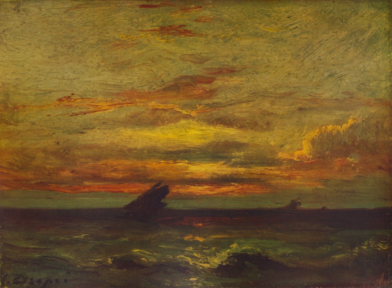 Zonsondergang, ca. 1879, 1938 door Jules Dupré