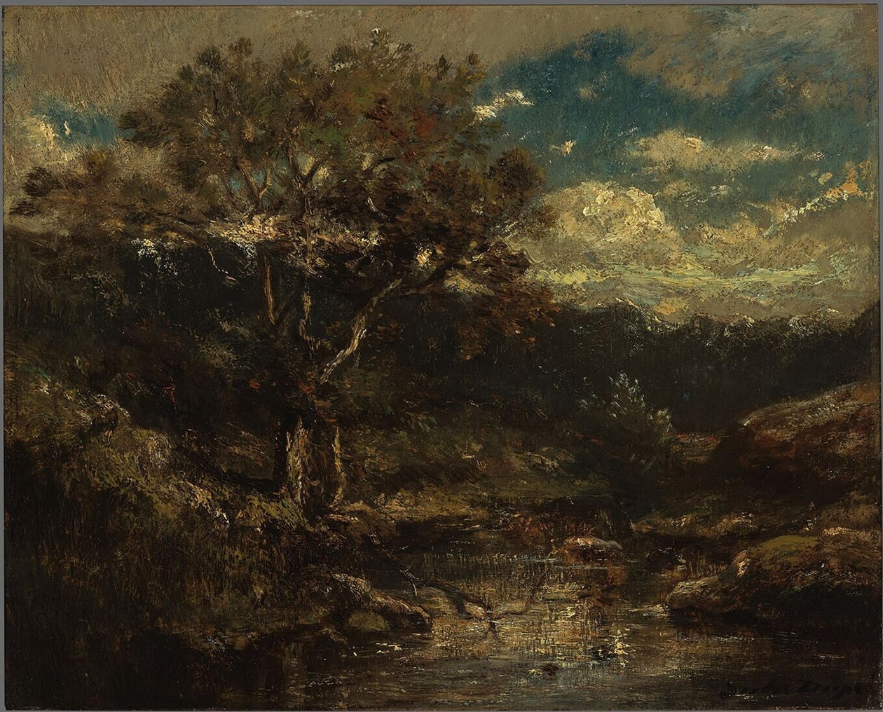 Dutch: Bosgezicht Forest View door Jules Dupré