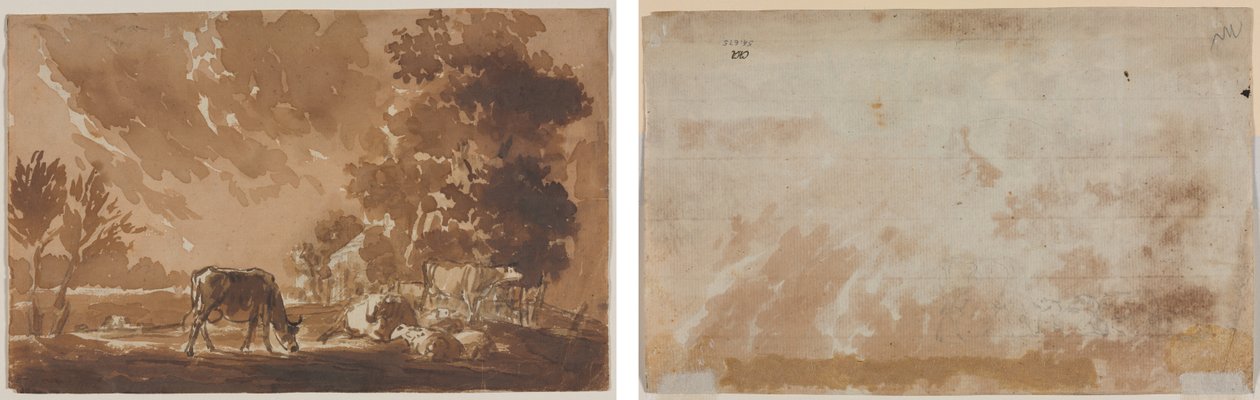 Landschap met Vee (recto) door Jules Dupré