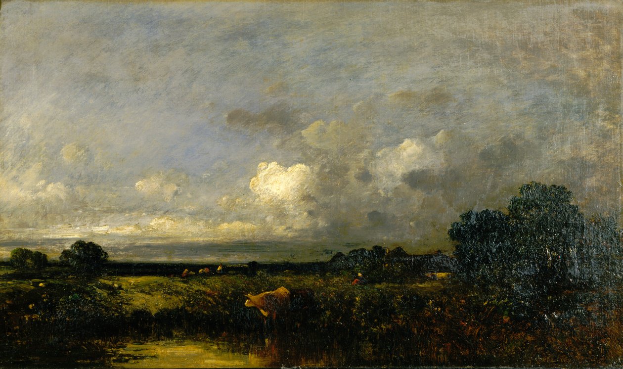 Landschap met koe door Jules Dupré