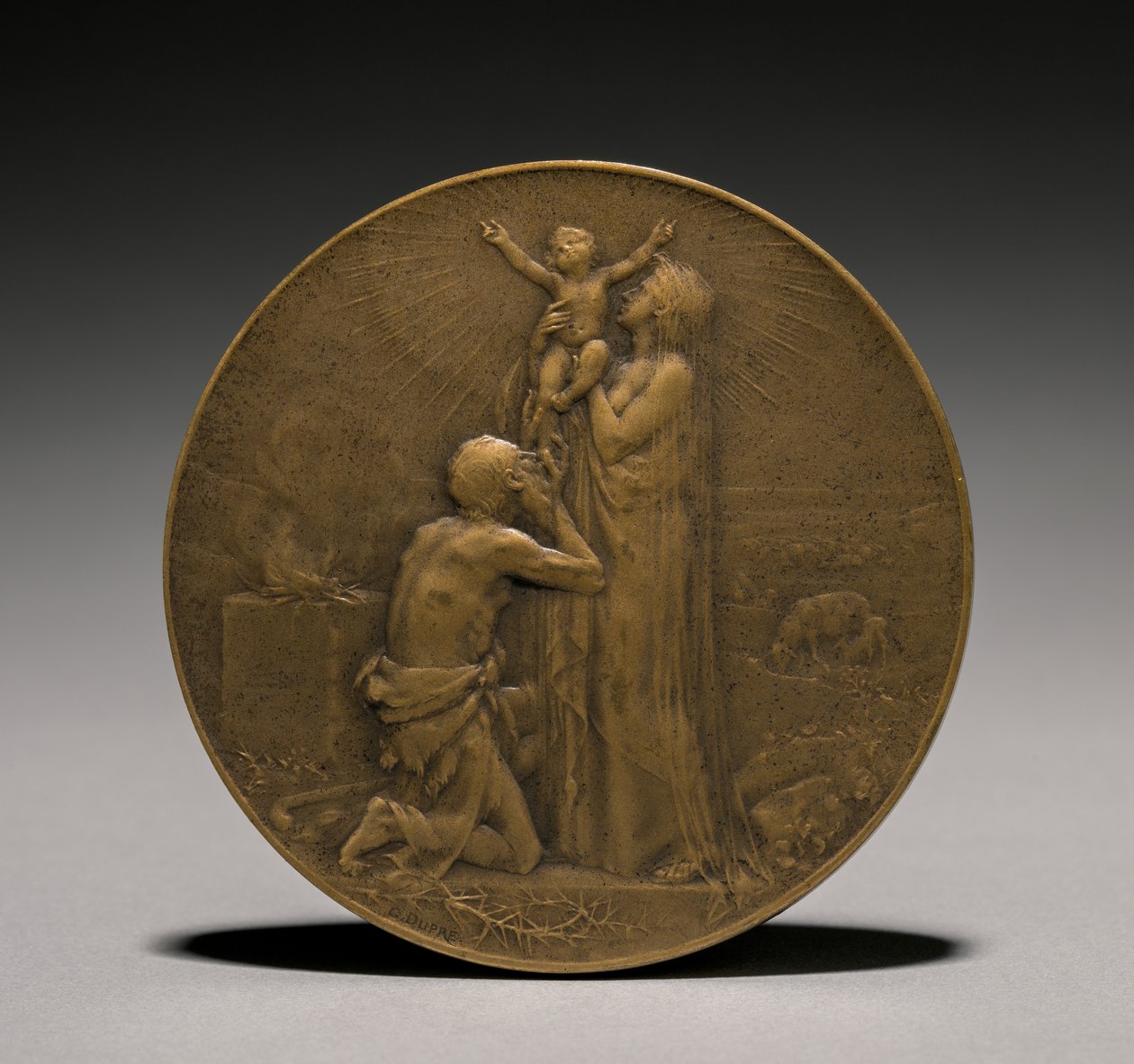 Voorzijde van medaille, 1800s door Jules Dupré