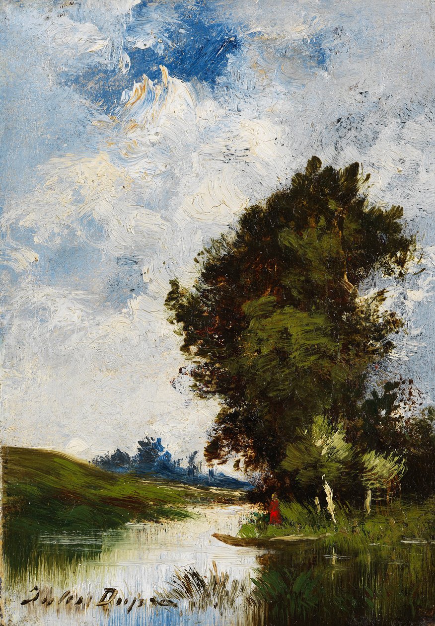 Kleine uiterwaard door Jules Dupré