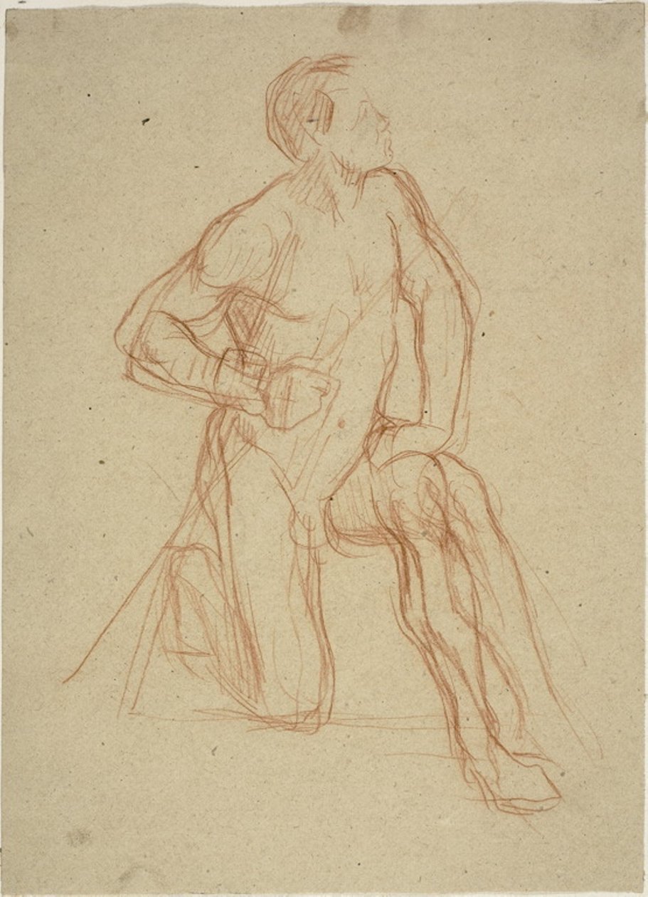 Mannelijke Figuur Knielend door Jules Elie Delaunay