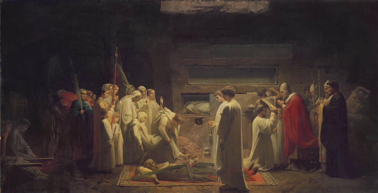 De Martelaren in de Catacomben, 1855 door Jules Eugene Lenepveu