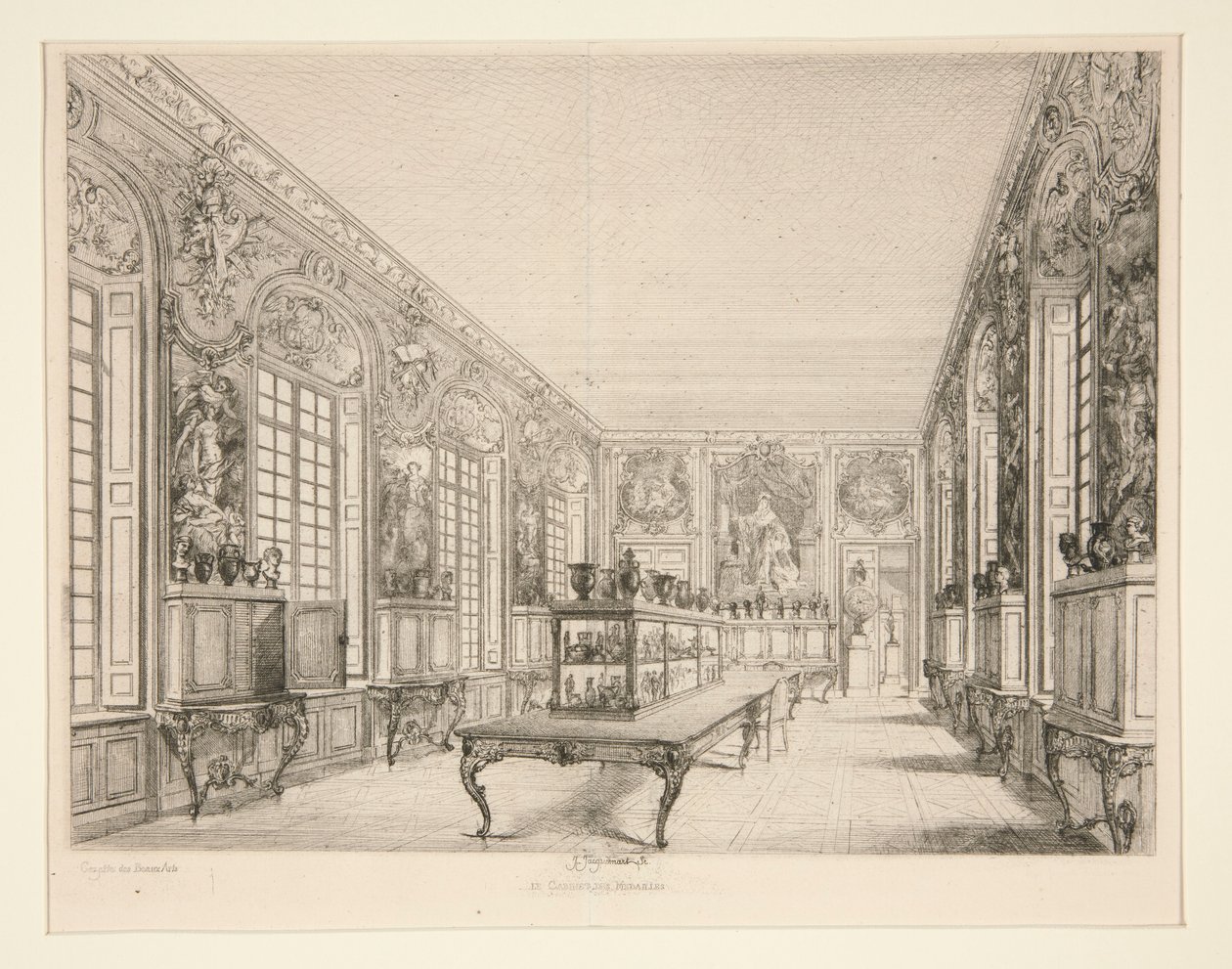 Le Cabinet des Médailles door Jules Ferdinand Jacquemart