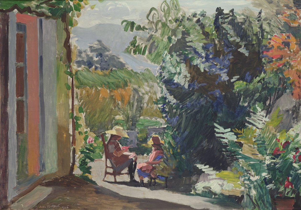 De zonnige tuin door Jules Flandrin
