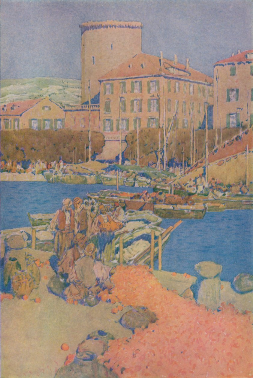 De Markt in Spalato, 1913 door Jules Guerin