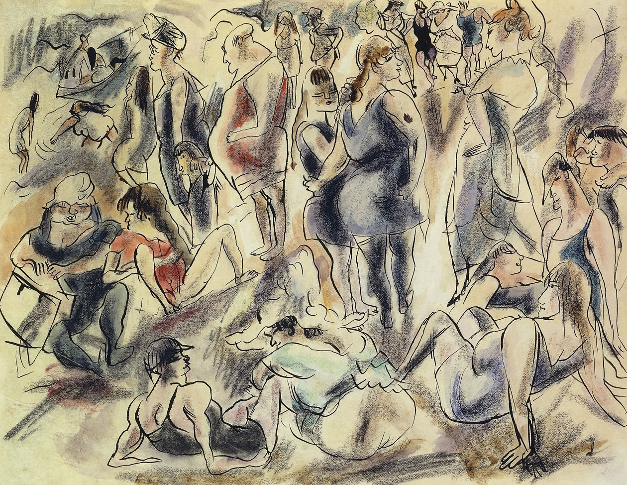 Amerikaans Strand door Jules Pascin