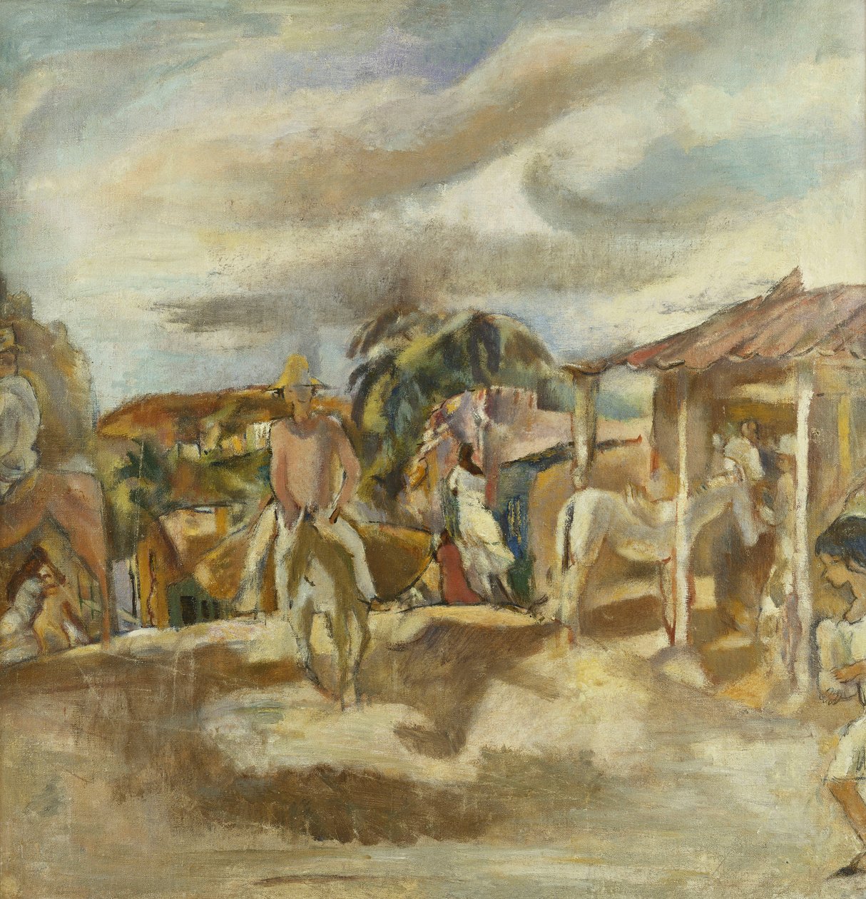 Cubaans Dorp; Village Cubain, ca. 1917-1918 door Jules Pascin