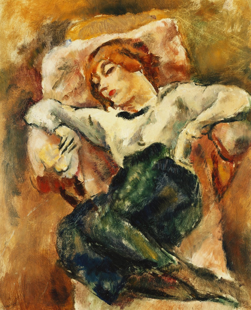 Hermine Rustend door Jules Pascin