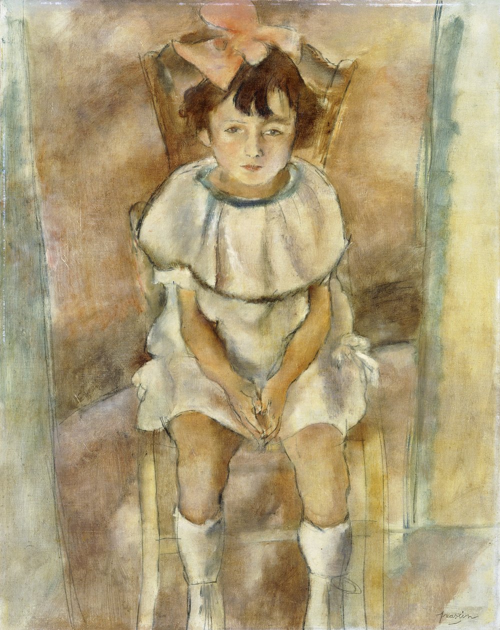 Klein meisje in roze, 1926 door Jules Pascin